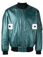 Kenzo Eyelet Detail Bomber Jacket, Men's, Size: Xl, Green, Polyamide/acetate/cotton