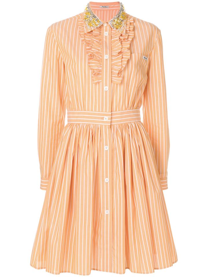 Miu Miu Ruffled Day Dress - Yellow & Orange