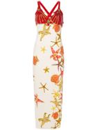 Versace Vintage Seashell Printed Gown - Multicolour