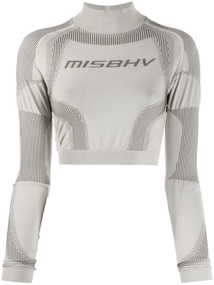 Misbhv Stretch Knit Cropped Top - Neutrals