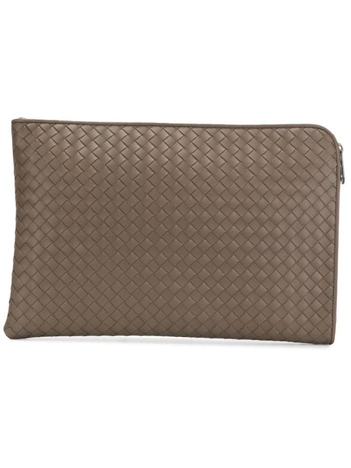 Bottega Veneta Steel Intrecciato Small Document Case - Brown