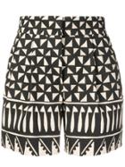 Alberta Ferretti Multi-pattern Shorts - Black