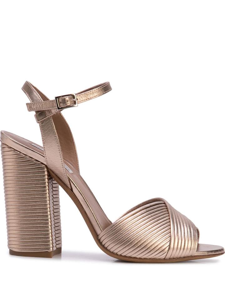 Tabitha Simmons Kali Block Heel Sandals - Gold