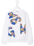 Msgm Kids Logo Print Sweatshirt, Girl's, Size: 12 Yrs, White