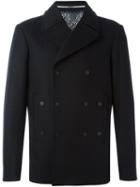 Kenzo Double Breasted Peacoat, Men's, Size: 48, Black, Polyamide/viscose/cashmere/wool
