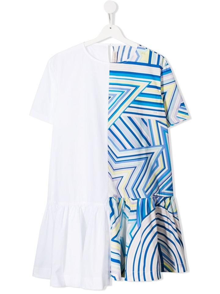 Emilio Pucci Junior Teen Mix Print Dress - White