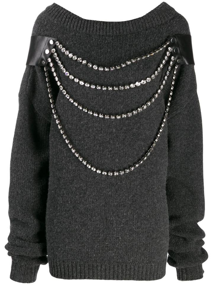 Christopher Kane Oversized Crystal Knit - Grey