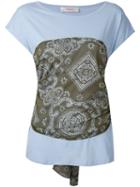 Jucca - Back Tied Print T-shirt - Women - Cotton - M, Black, Cotton