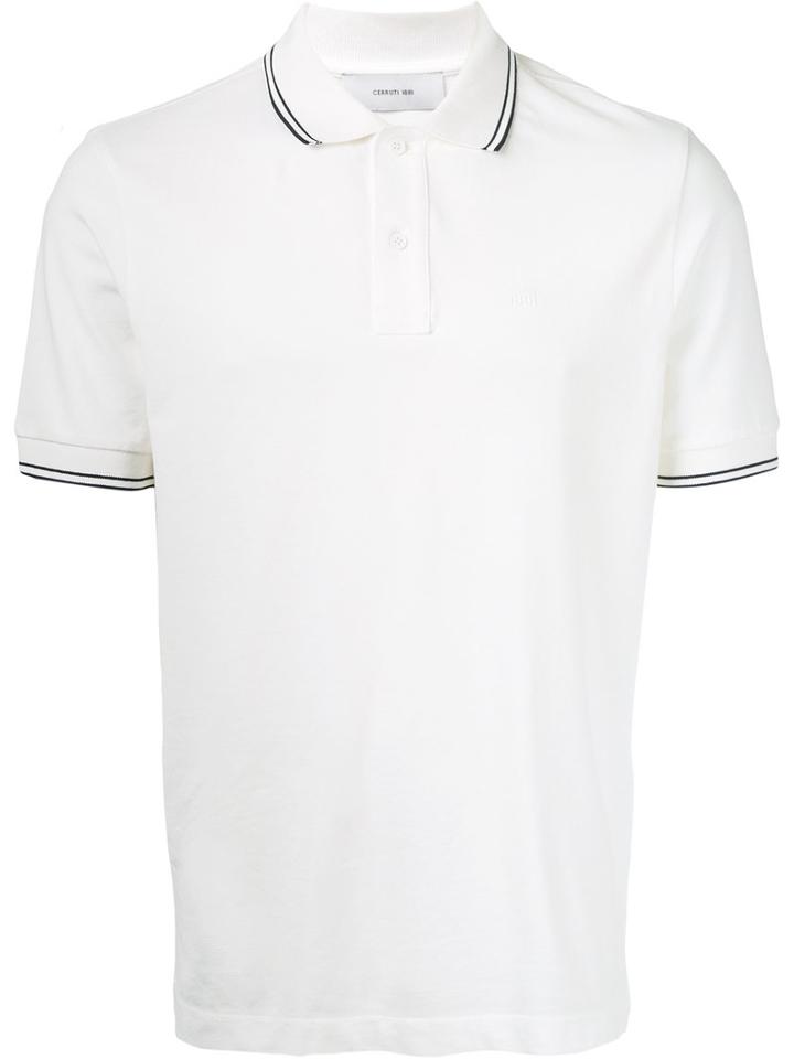 Cerruti 1881 - Contrast Trim Polo Shirt - Men - Cotton/spandex/elastane - Xl, White, Cotton/spandex/elastane