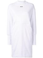 Msgm Logo Print Sweatshirt Dress - White