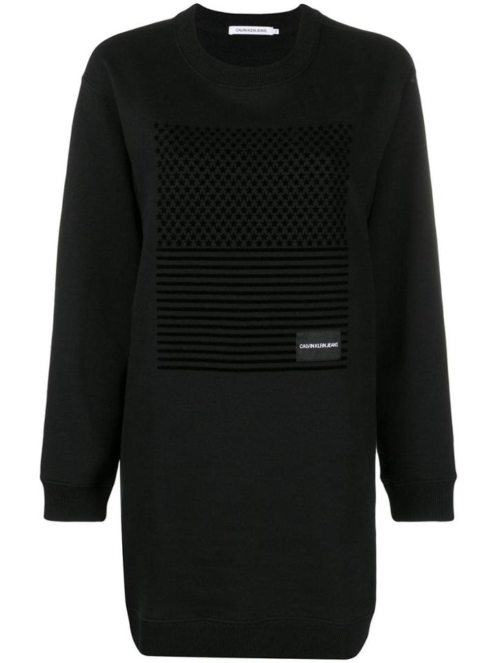 Calvin Klein Jeans Logo Sweatshirt Dress - Black