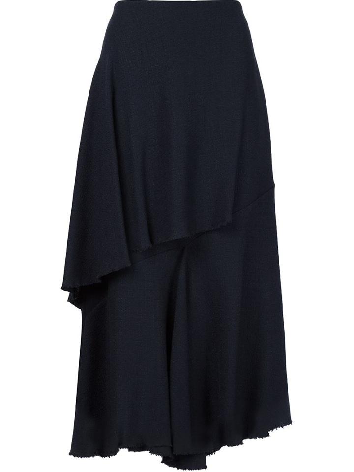 Marni Asymmetric Ruffle Midi Skirt