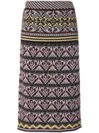 M Missoni Knitted Straight Midi Skirt - Multicolour