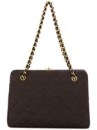 Chanel Vintage Quilted Chain Hand Bag - Brown