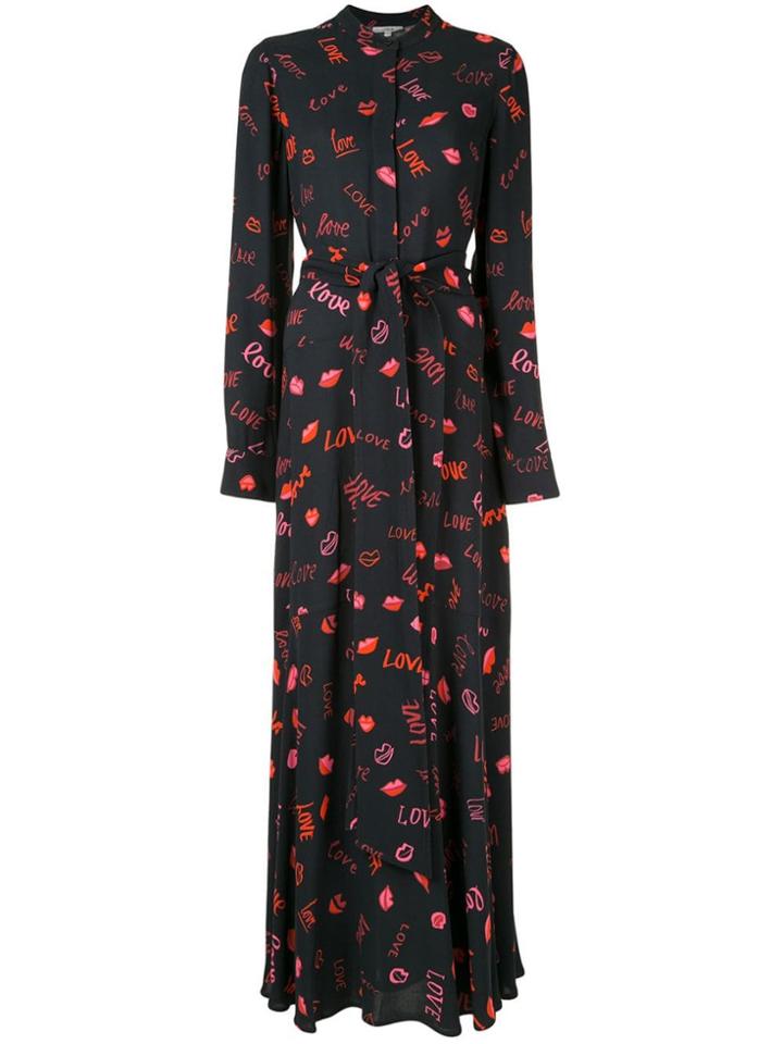 Layeur Love Print Belted Dress - Black