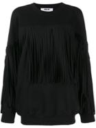 Msgm Fringe Sweatshirt - Black