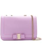 Salvatore Ferragamo Foldover Vara Shoulder Bag - Pink & Purple