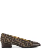 Fendi Pre-owned Zucca Pattern Low-heel Pumps - Brown