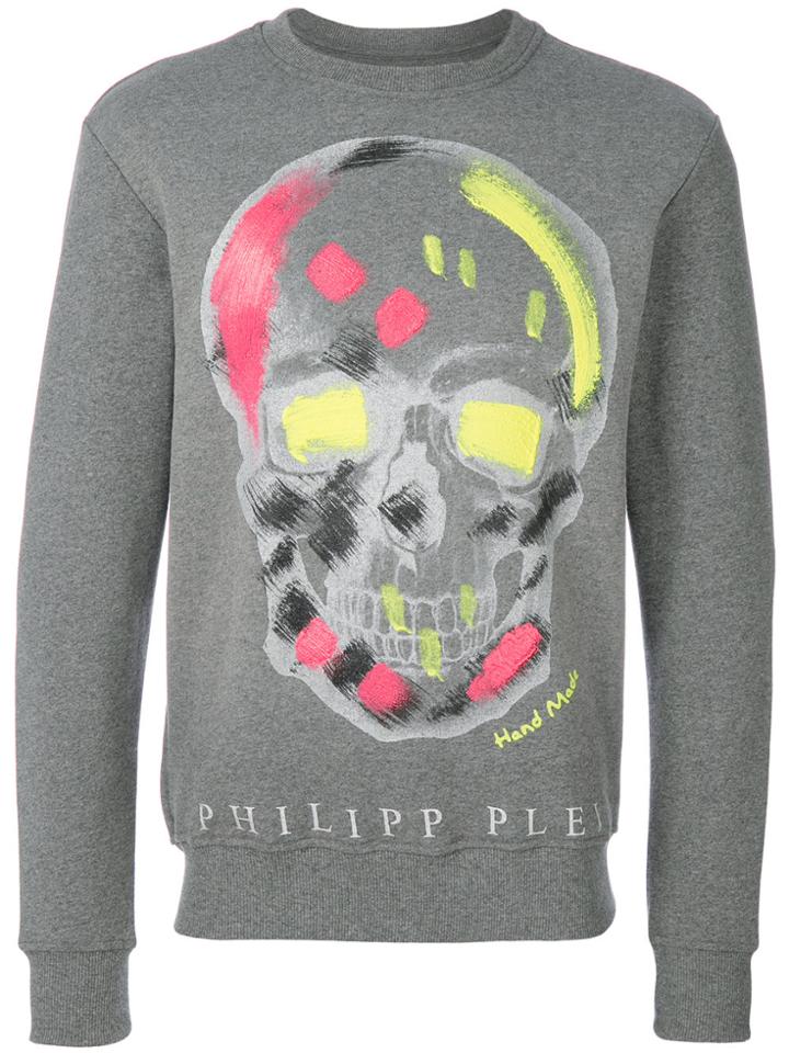 Philipp Plein Neon Skull Sweatshirt - Grey
