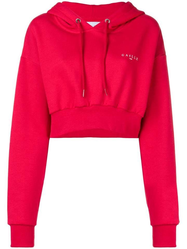 Gaelle Bonheur Cropped Hoodie - Red