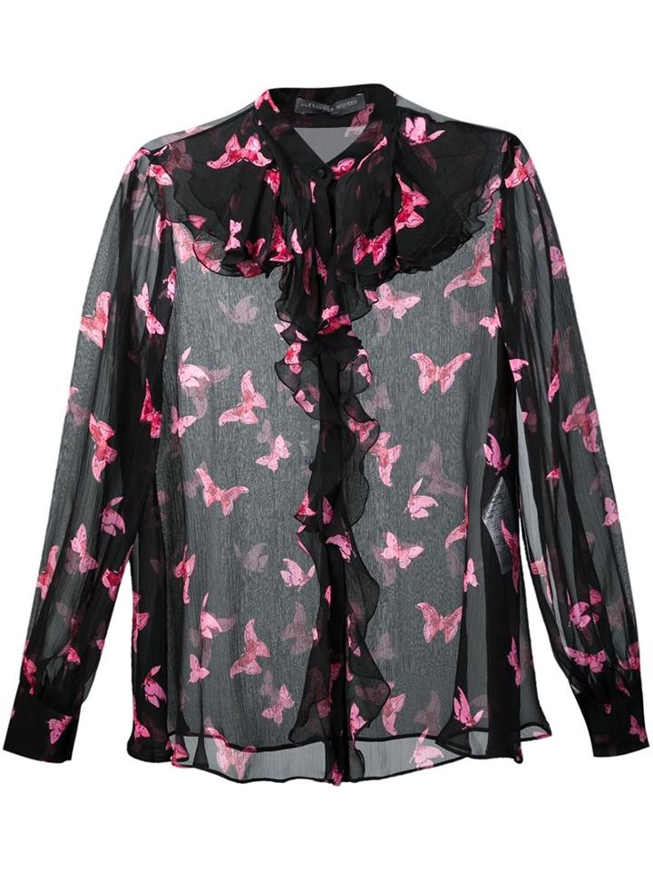 Alexander Mcqueen Butterfly Print Blouse