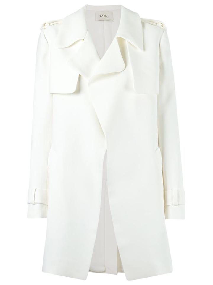 Egrey Oversized Pocket Blazer, Women's, Size: Medium, White, Polyester/acetate