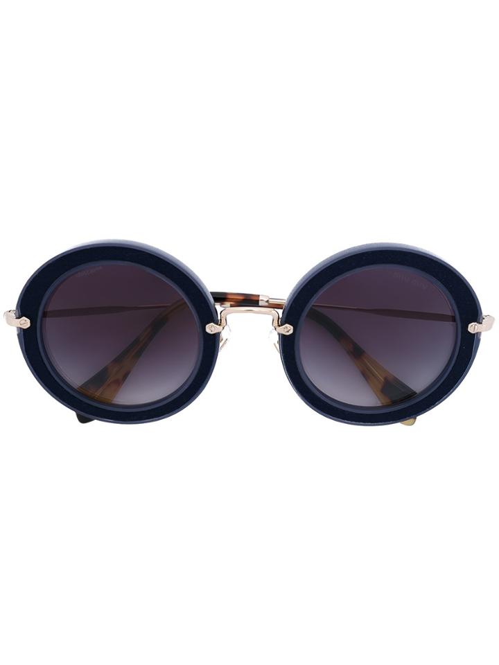 Miu Miu Eyewear Noir Round Sunglasses - Blue