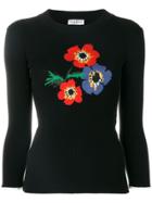 Sonia Rykiel Floral Intarsia Jumper - Black
