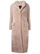 Blancha Single Breasted Coat, Women's, Size: 38, Pink/purple, Sheep Skin/shearling/merino