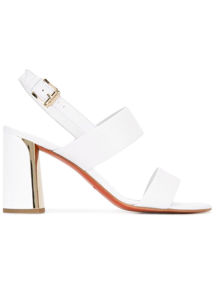 Baldinini Buckled Sling-back Sandals - White