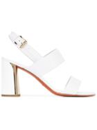 Baldinini Buckled Sling-back Sandals - White