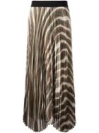 Alice+olivia 'zebra' Pattern Pleated Skirt, Women's, Size: 4, Silk/cotton/polyester/spandex/elastane