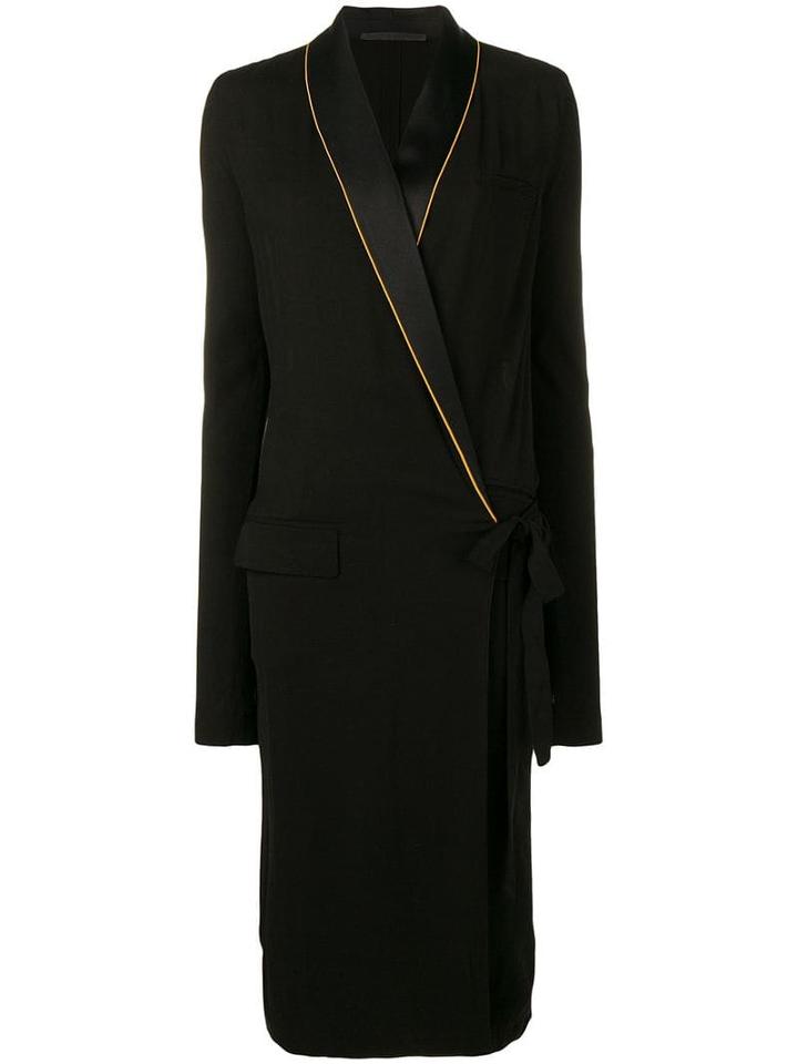 Haider Ackermann Piped Wrap Dress - Black