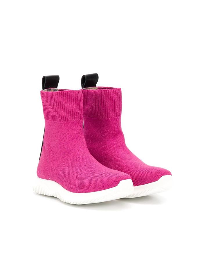 Roberto Cavalli Junior Teen Sock-style Boots - Pink