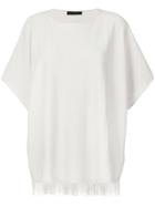 Fabiana Filippi Fringed Half Sleeve Sweater - Nude & Neutrals