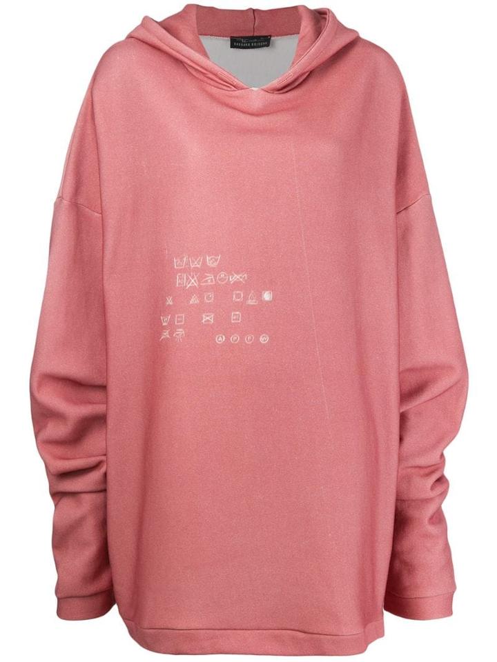 Barbara Bologna Oversized Graphic Print Hoodie - Pink