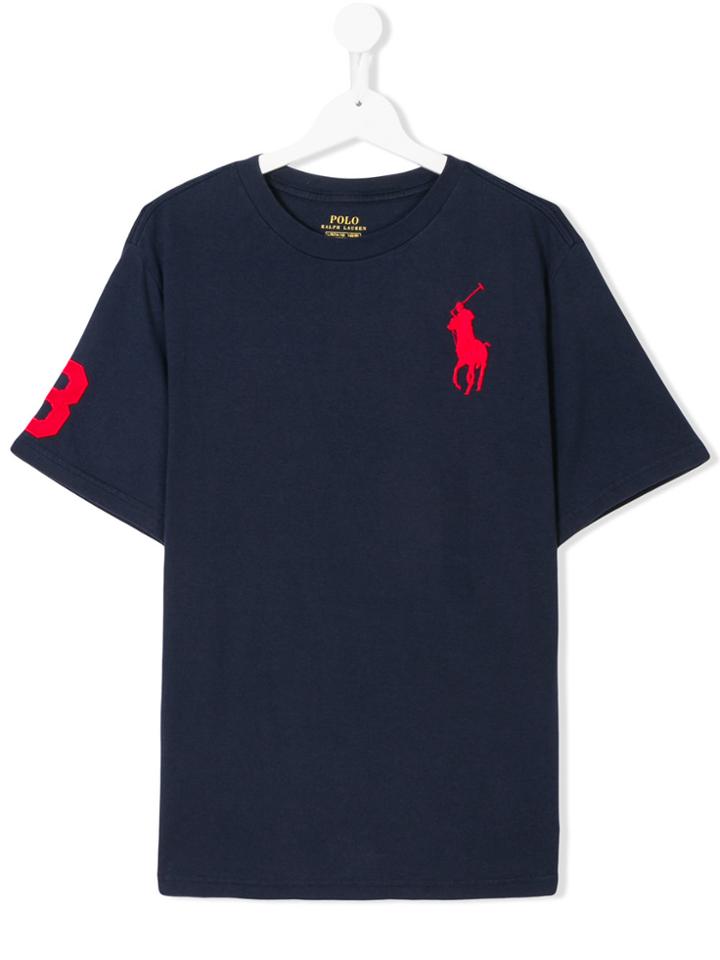 Ralph Lauren Kids Embroidered Logo T-shirt - Blue
