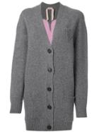 No21 - Oversized Cardigan - Women - Wool - 42, Grey, Wool