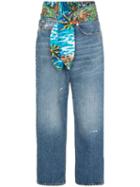 R13 Jasper Tie Waist Wide-leg Jeans - Blue