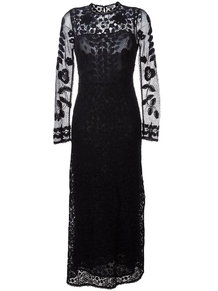 Red Valentino Macrame Longsleeved Dress, Women's, Size: 44, Blue, Silk/cotton/polyester
