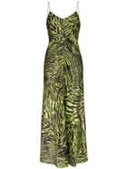 Ganni Tiger Print Maxi Dress - Black