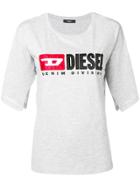 Diesel Logo Split-sleeve T-shirt - Grey