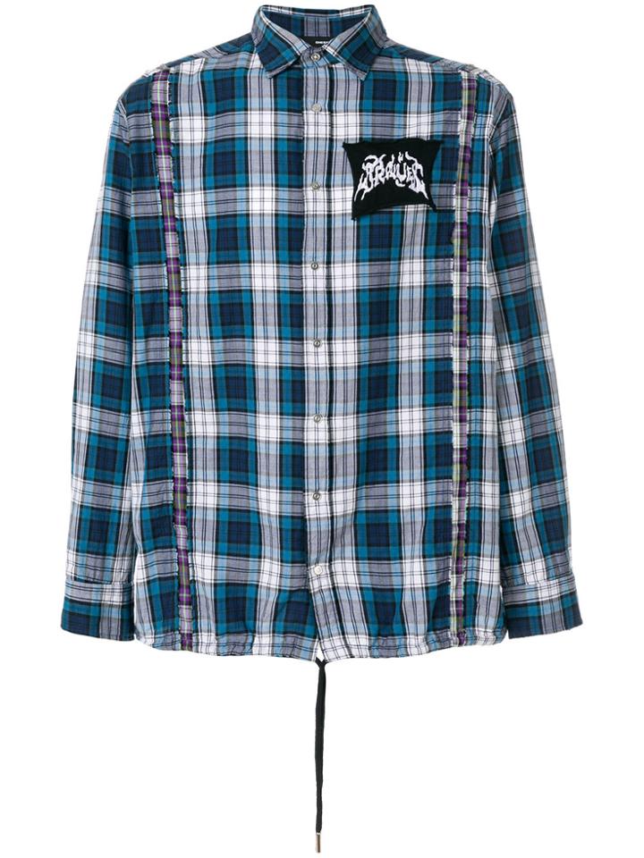 Diesel Plaid Drawstring Hem Shirt - Blue