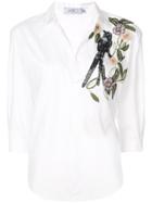 Patbo Embellished Cropped Sleeve Blouse - White