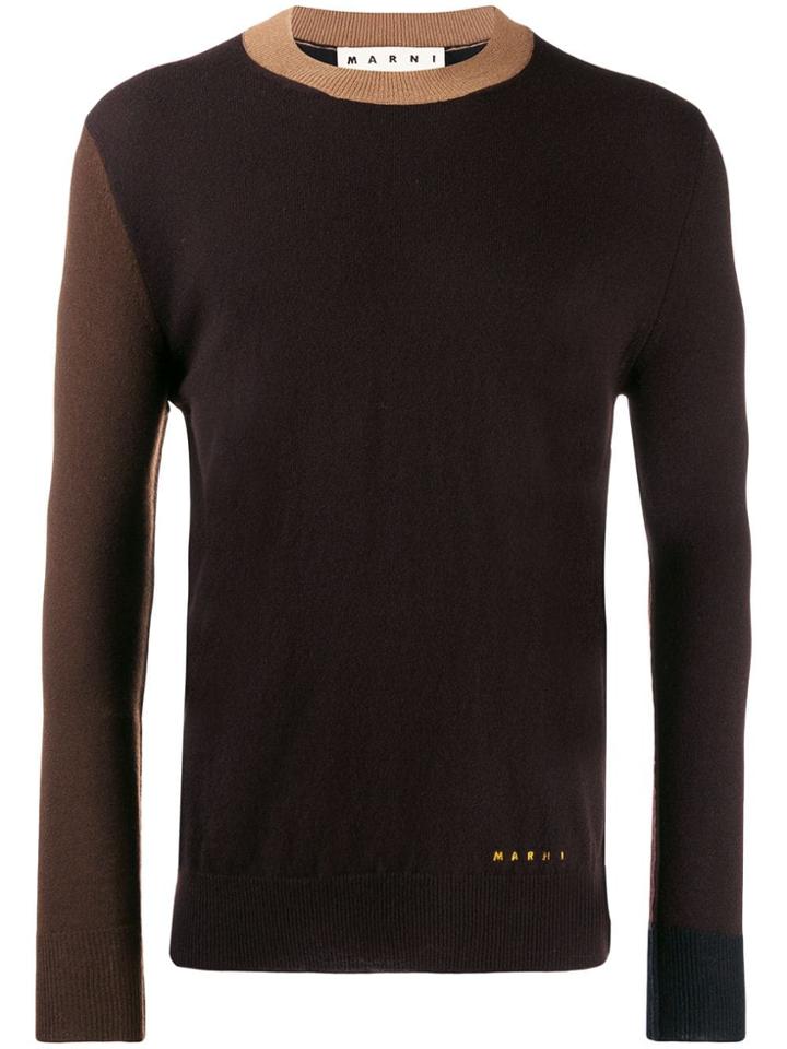 Marni Colour-block Jumper - Brown