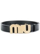 Miu Miu Logo Plaque Belt - Black