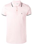 Saint Laurent Striped Trim Polo Shirt, Men's, Size: Xl, Pink/purple, Cotton