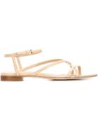 Sergio Rossi Strappy Sandals, Women's, Size: 36.5, Nude/neutrals, Patent Leather/leather