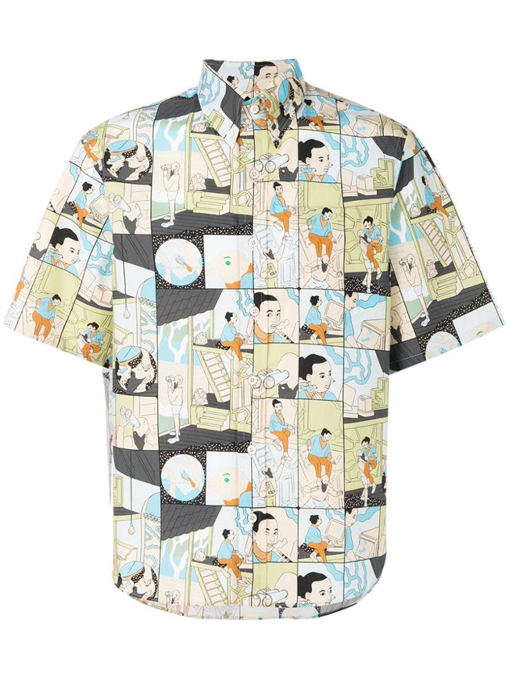 Prada Cartoon Print Shirt - Multicolour
