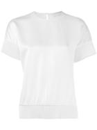 Victoria Beckham - Ribbed Hem T-shirt - Women - Polyamide/spandex/elastane/viscose/wool - 6, White, Polyamide/spandex/elastane/viscose/wool
